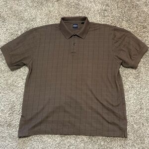 Arrow light brown checked polo. Size large